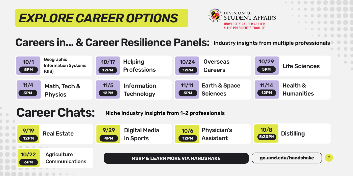 careers in and career chats topics for fall 2025