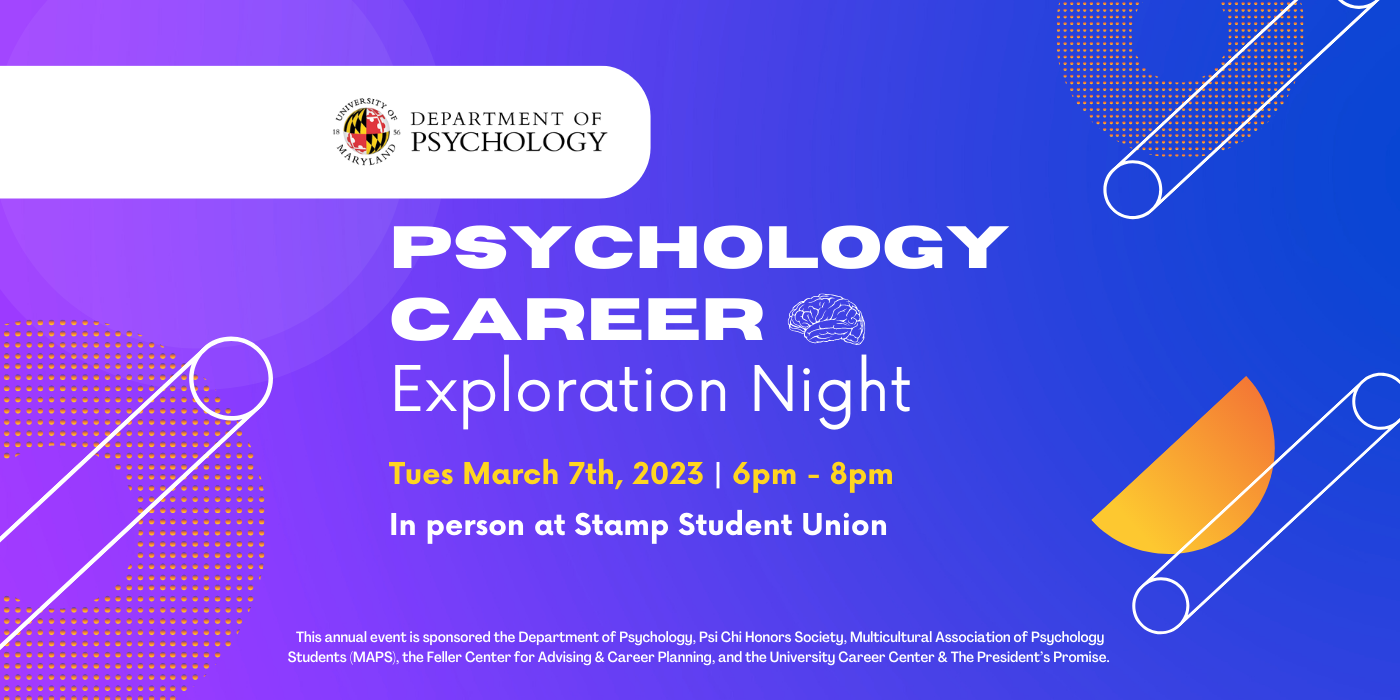 A promotional image for the Psychology Career Exploration Night
