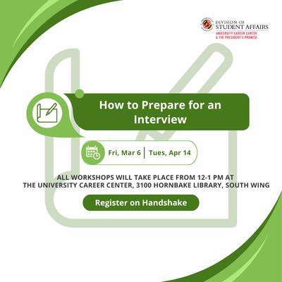 How to Search for an Internship or Job workshops