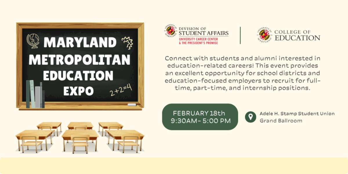 2026 Maryland Metropolitan Education Expo | University Career Center ...