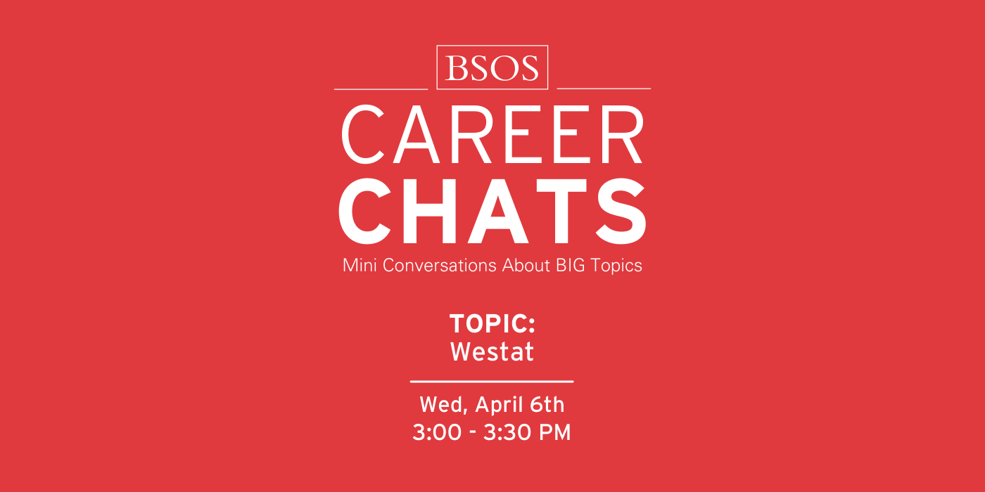 Thumbnail: BSOS Career Chats - Westat