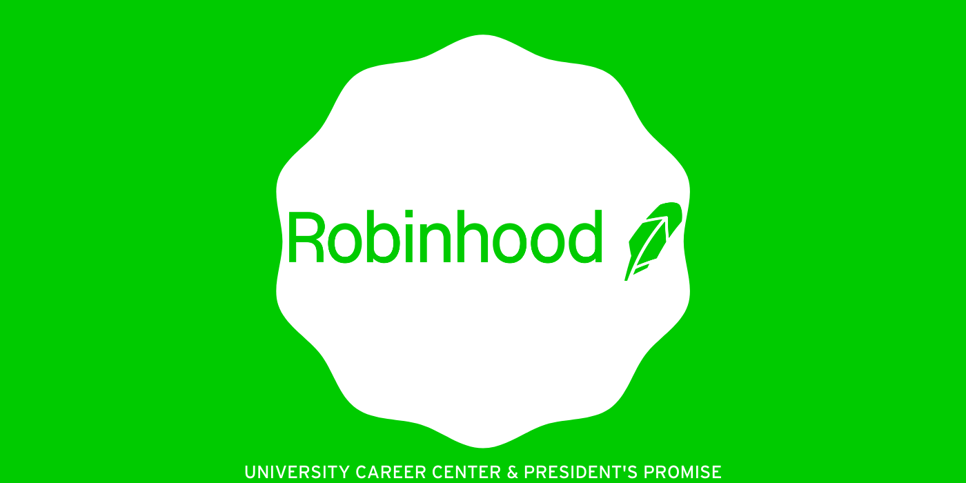 Robinhood logo says "Robinhood" and has a single feather next to it. 