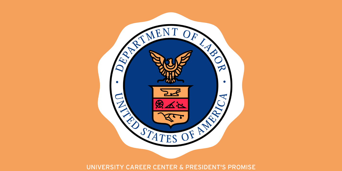 Department of Labor Logo in an Orange Rectangle