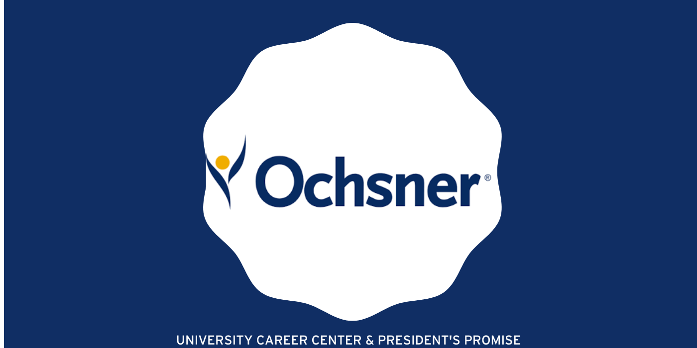 Oschner logo in a white scalloped circle surrounded by a dark blue rectangle