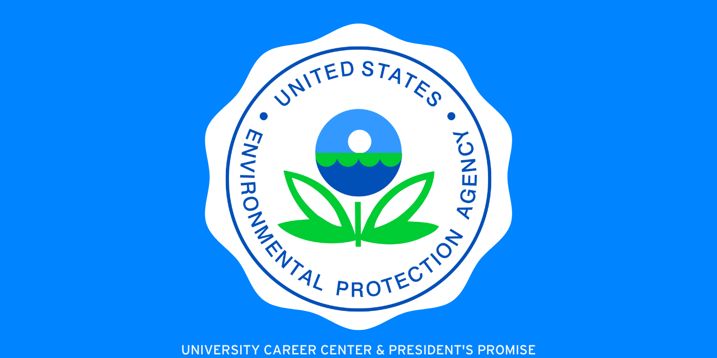 United States Environmental Protection logo surrounded by a white scalloped circle surrounded by a blue rectangle