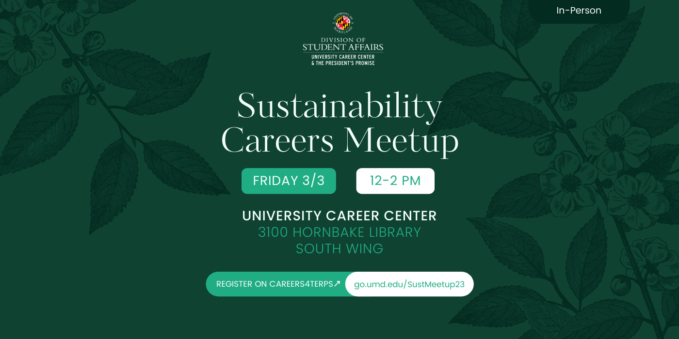 Graphic: Sustainability Careers Meetup