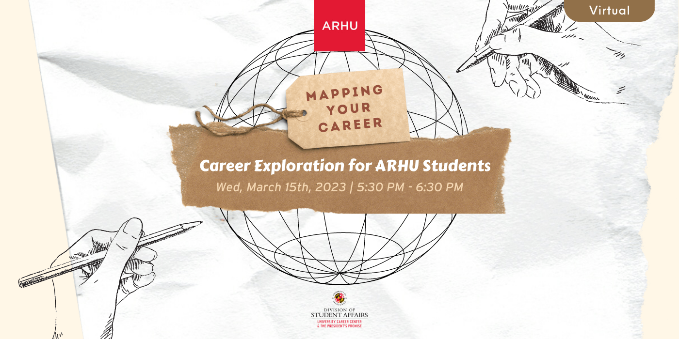 Graphic: Mapping Your Career - for ARHU Students 3.15.23