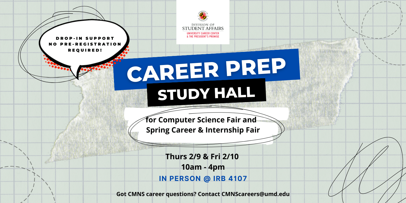 Graphic: Career Prep Study Hall with UCC@CMNS 2/9/23