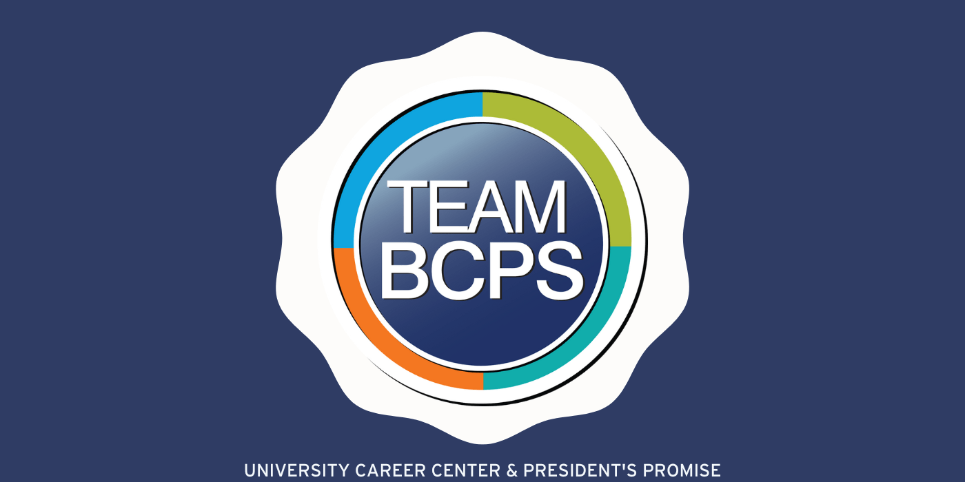 TEAM BCPS logo in a white scalloped circle in a navy rectangle