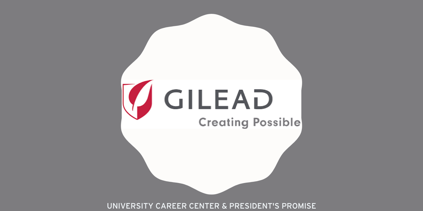 Gilead Creating Possible Logo in a Scalloped White Circle in a Gray Rectangle