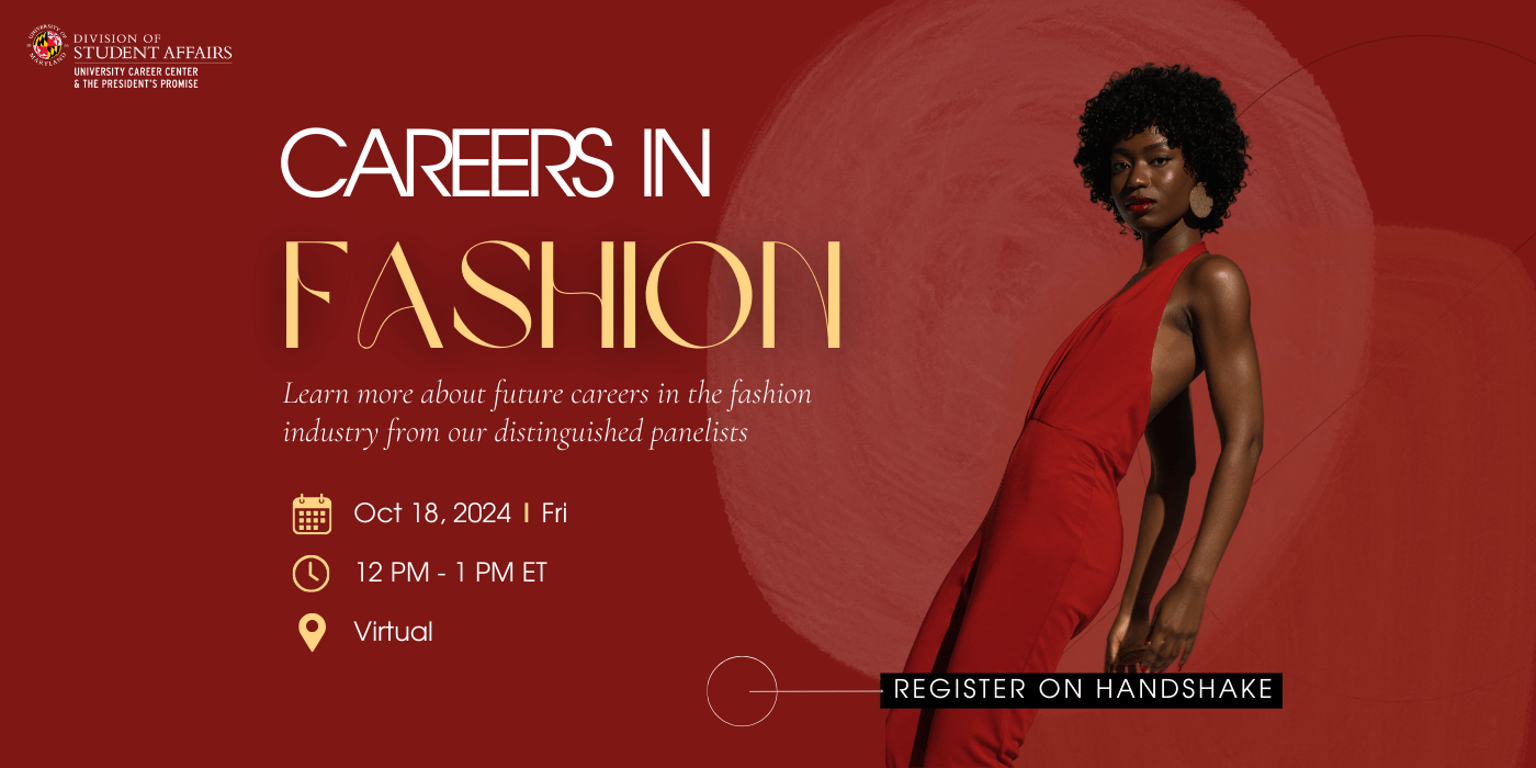 A promotion for the Careers in Fashion panel.