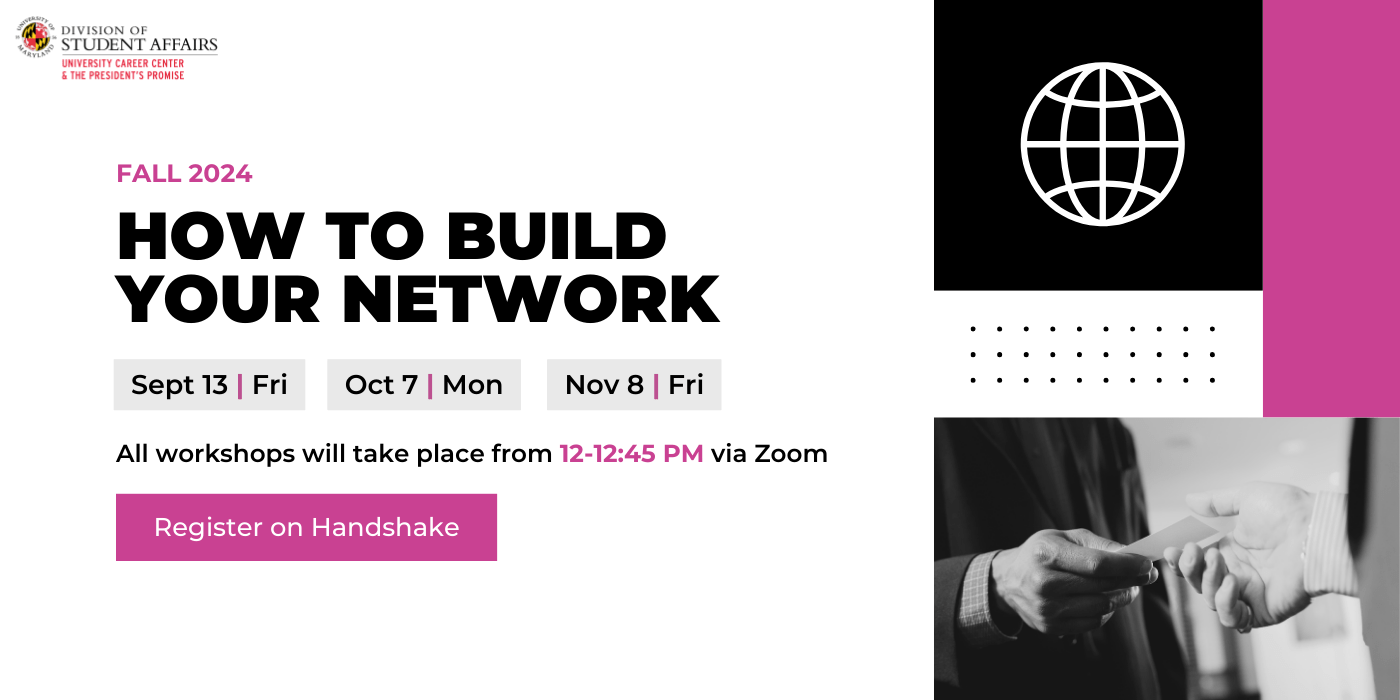 Promotion for the How to Build Your Network workshop. 