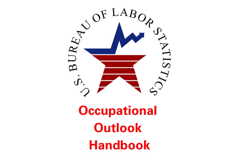 Occupational Outlook Handbook logo featuring US Bureau of Labor Statistics logo.