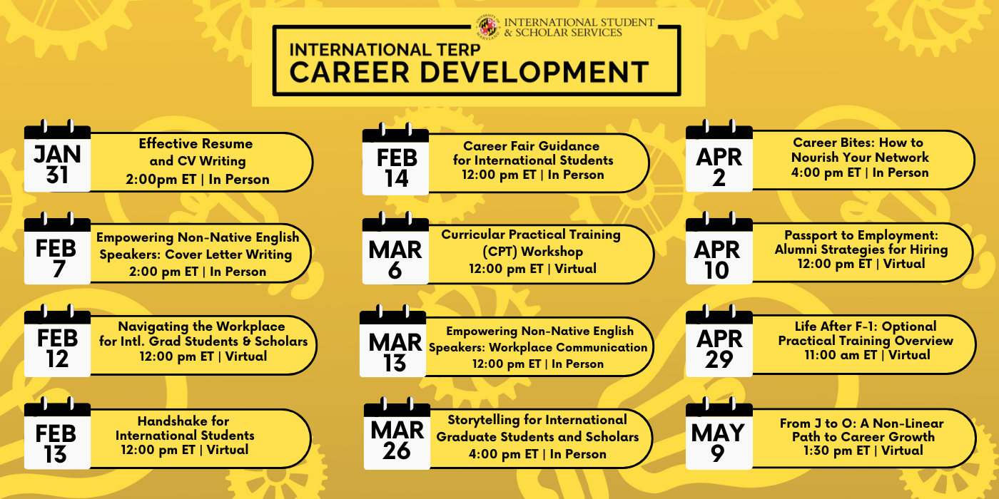 International Career Development Calendar.