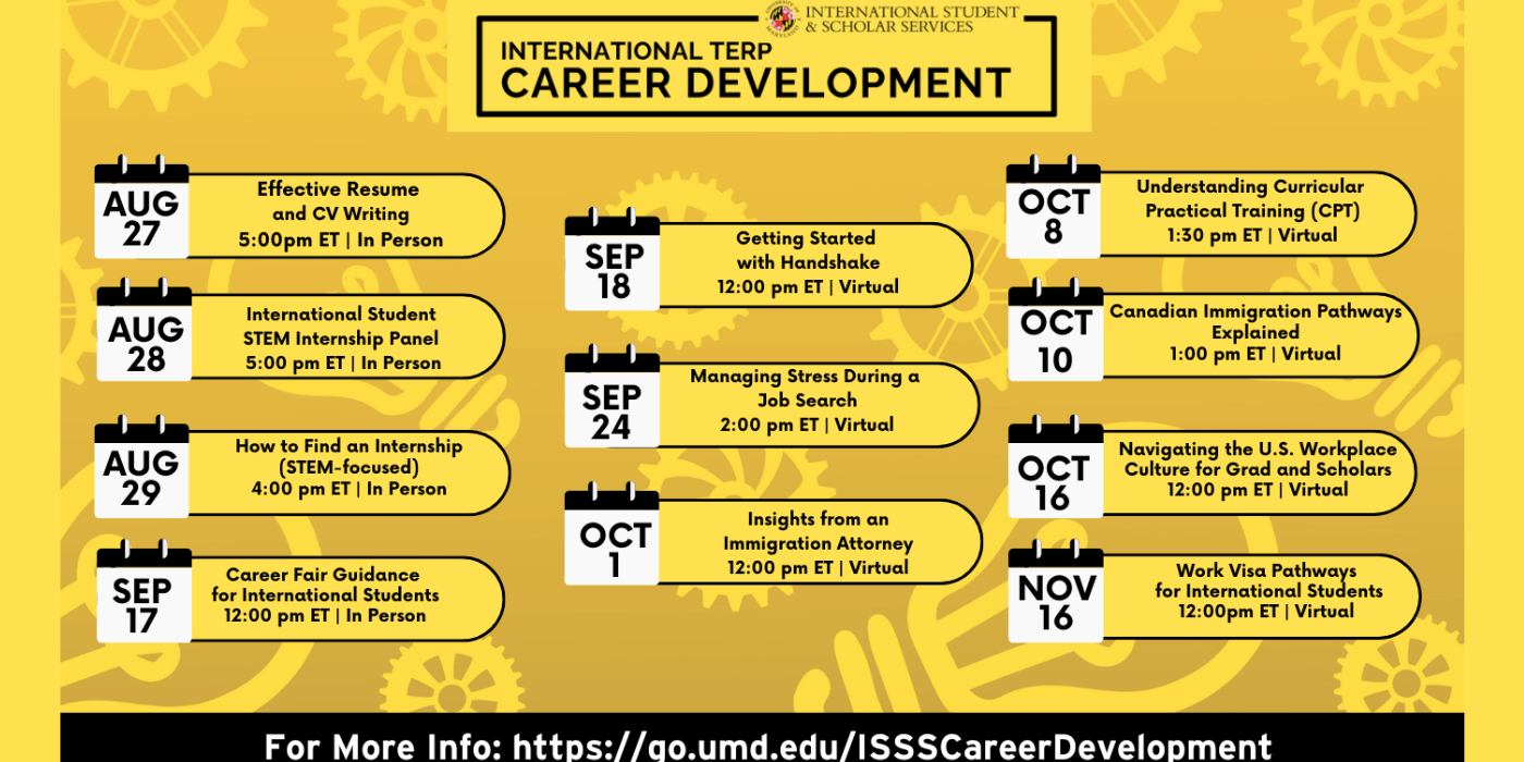 ISSS Career Development Series of Events.