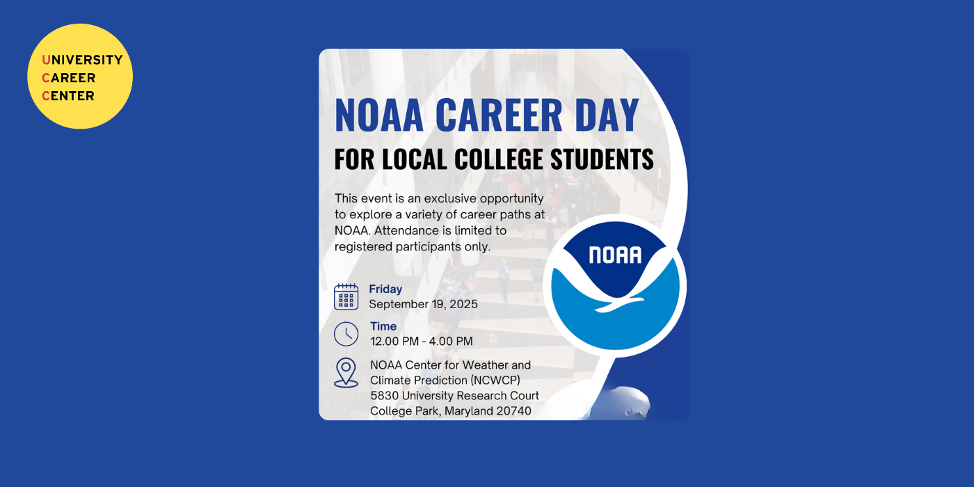NOAA Career Day poster featuring the NOAA logo.