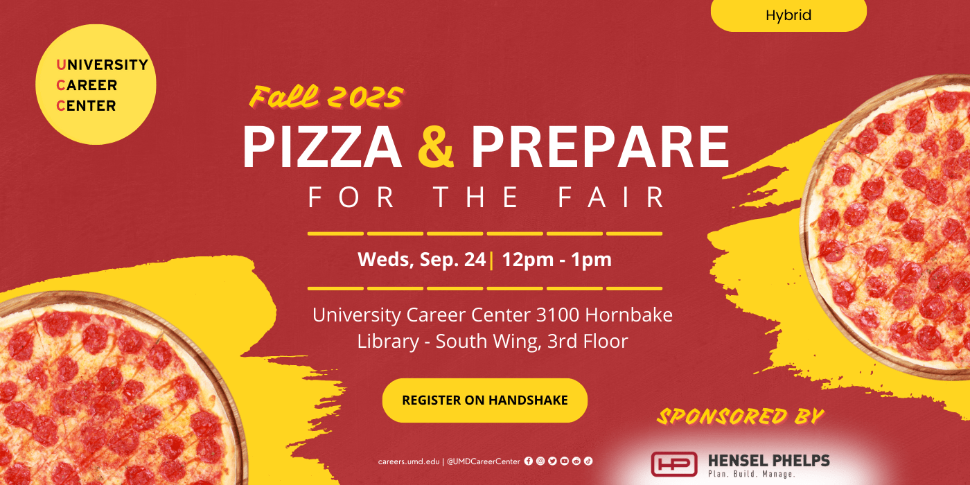 Two pizzas are placed on each side of the image promoting a workshop.