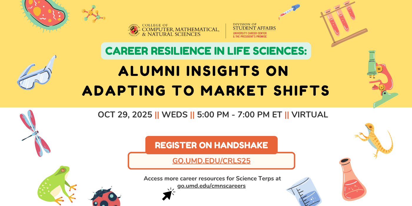 Various life sciences related objects are scattered around the image. 