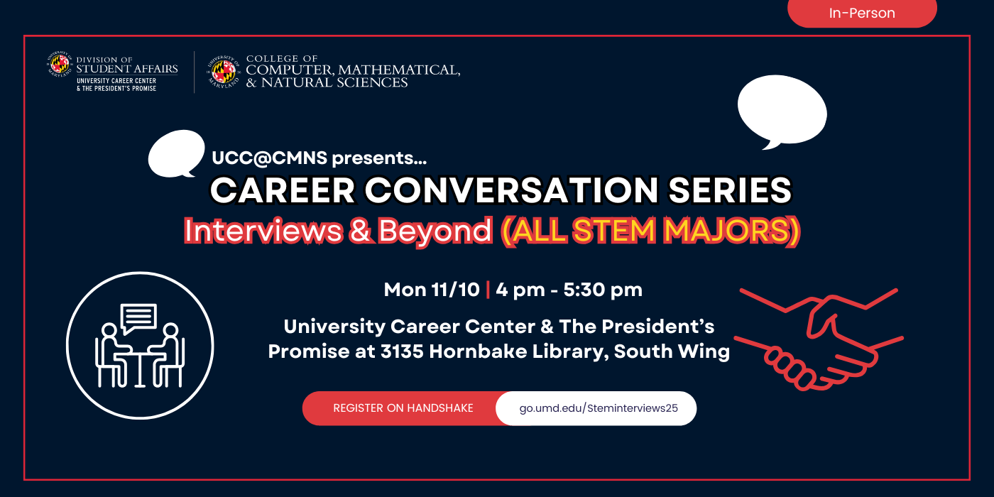 An inforgraphic for the career conversation series workshop.