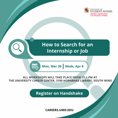 How to Search for an Internship or Job workshops