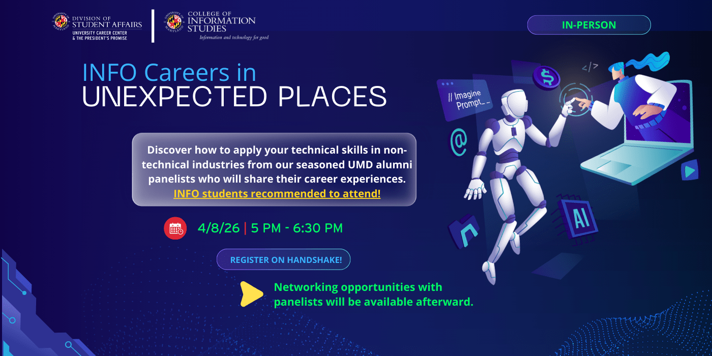 A promtoional infographic for the the Info Careers in Unexpected Places info graphic.