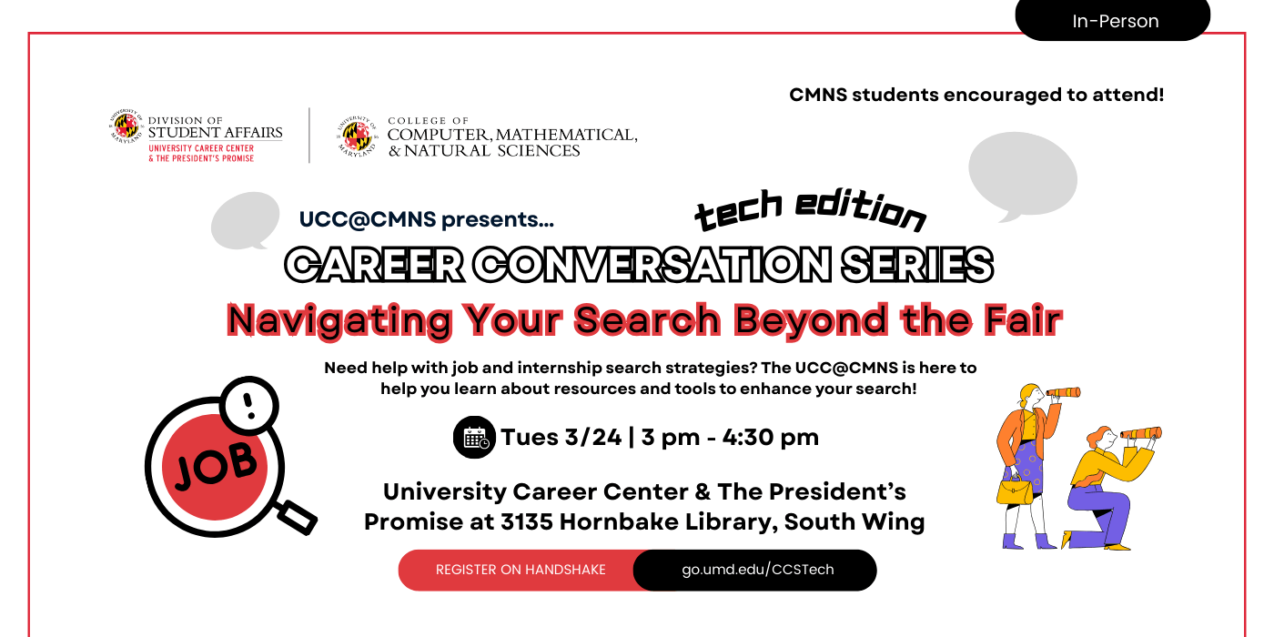 Promotional infographic for the career conversation series workshop.