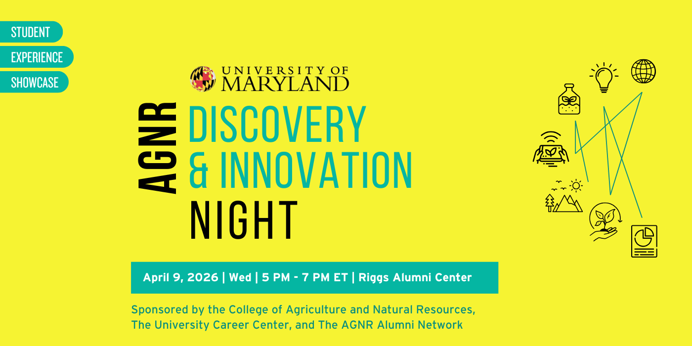Infographic promotion for the AGNR Discovery & Innovation Night promotion. 