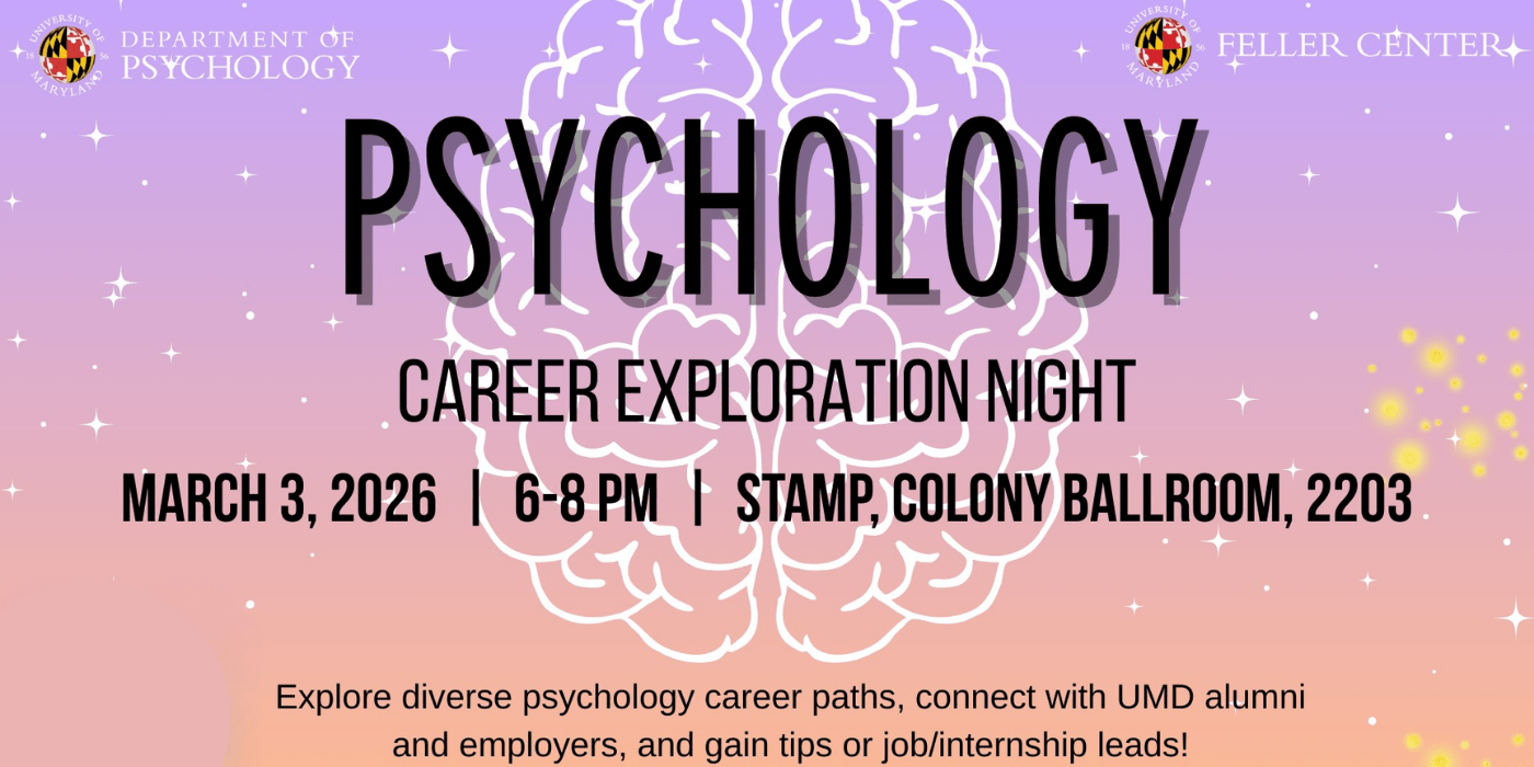 A promotional infographic for the Psychology Career Exploration Night career networking event.