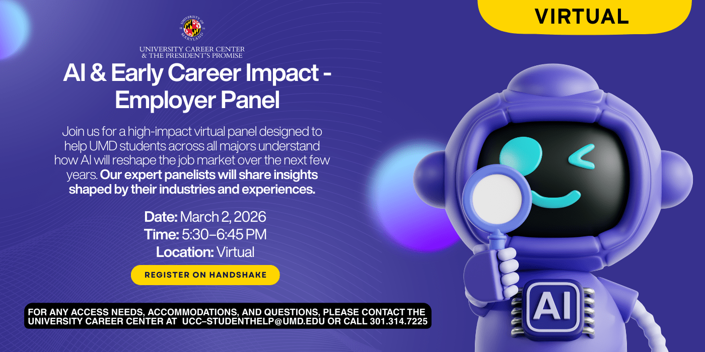 A promotional infographic for the AI and eary career impact - employer panel.