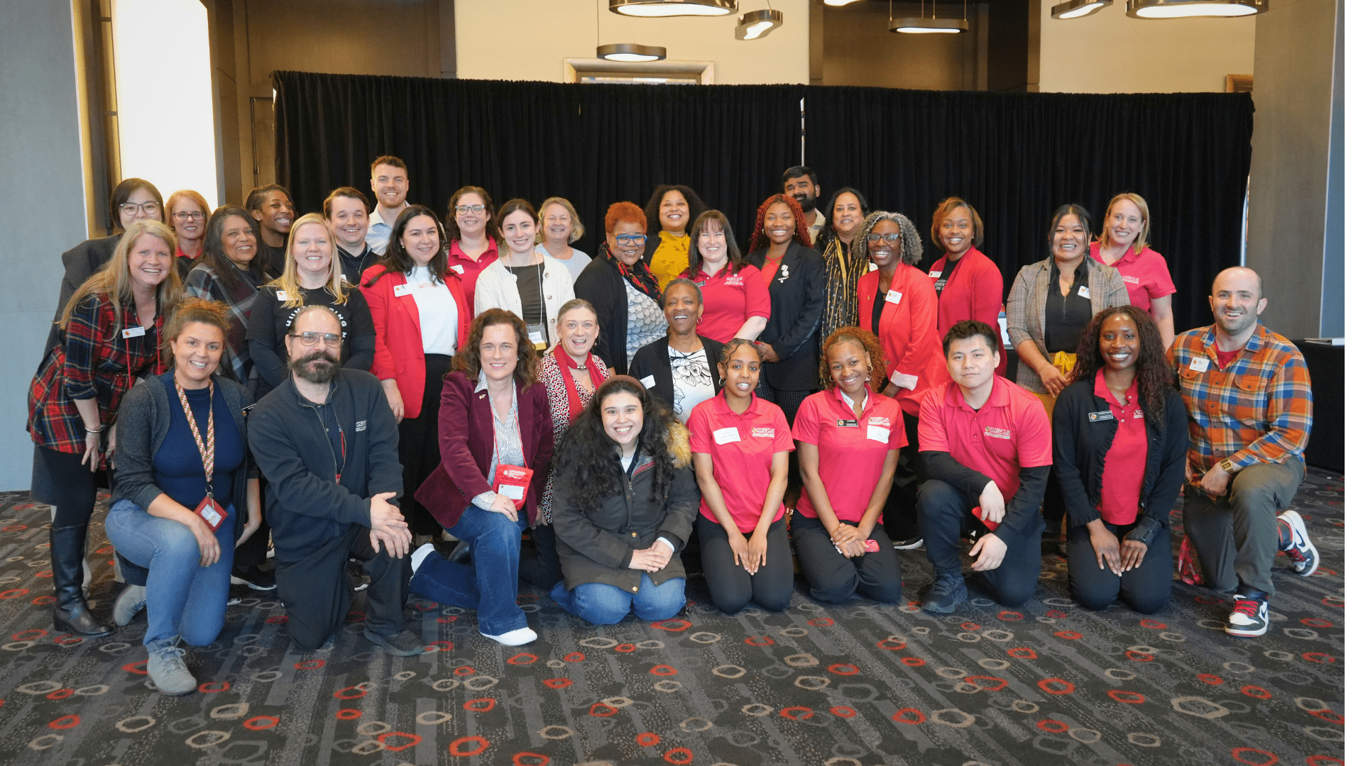 UMD career center staff pose for a photo at the Spring 2026 Career & Internship Fair.