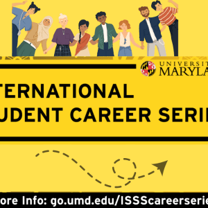 A promotional image for the international student career series