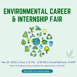 Environmental Career & Internship Fair promo.