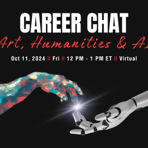 Promotion for Career Chat: Art, Humanities & AI. 