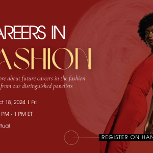 A promotion for the Careers in Fashion panel.