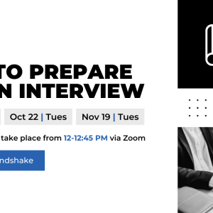 Promotion for the How to Prepare for an interview workshop.