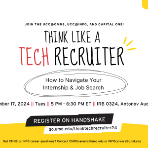 Think like a recruiter event promotion including event details.