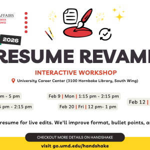 Promotional Infographic for the Resume Revamp Interactive Workshop.