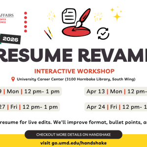 Promotional Infographic for the Resume Revamp workshop.