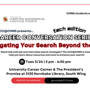 Promotional infographic for the career conversation series workshop.