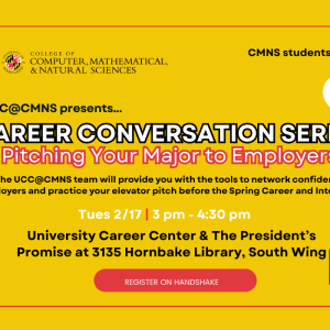 Infographic promotion for the career conversation series workshop.