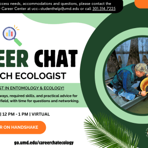 A promotional infographic for the career chat research ecologist workshop.