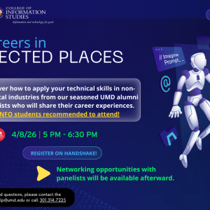 Promotional infographic for INFO Careers in Unexpected Places workshop.