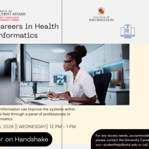 Careers in Health Informatics workshop infographic.